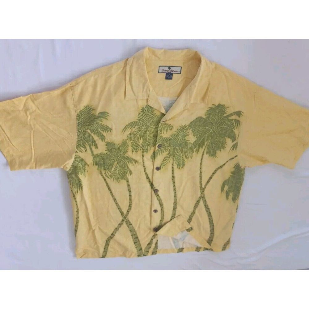 Tommy Bahama Large Hawaian Summer Floral Short Sleeve Buttons Shirt Pure Silk